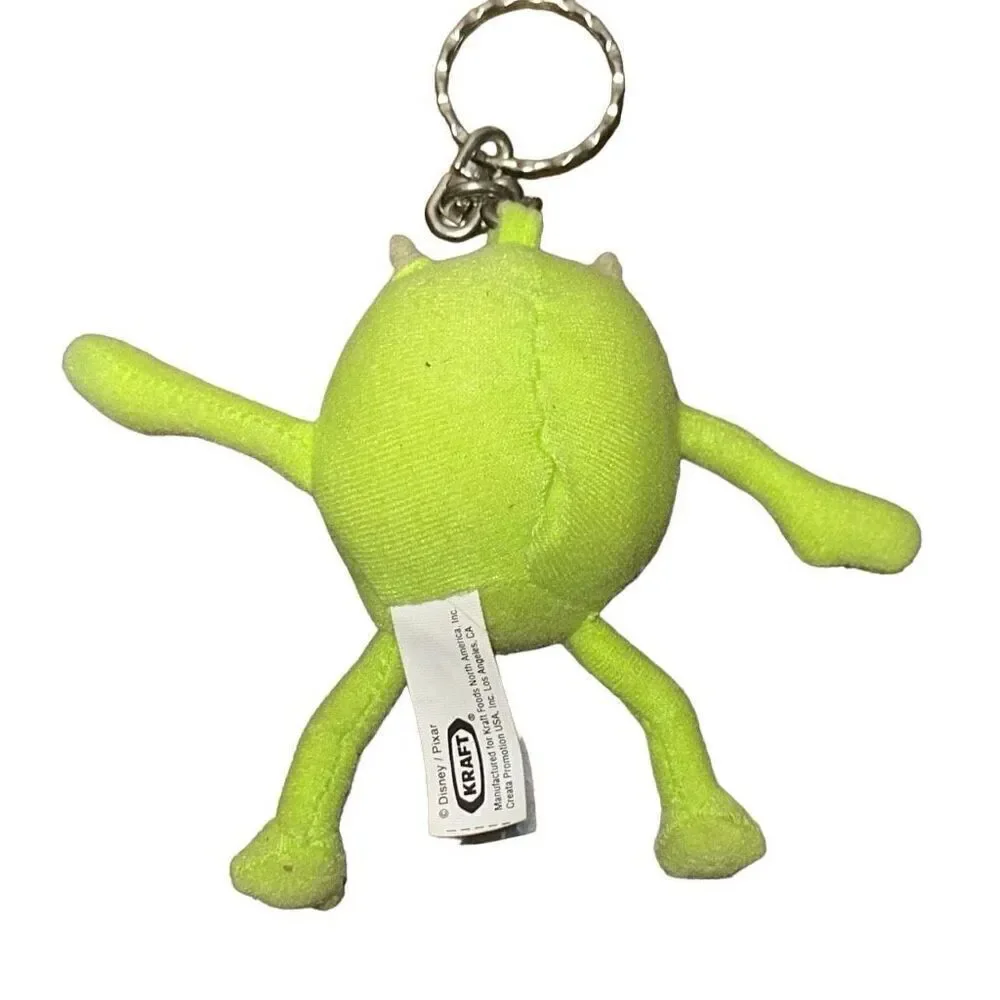 Y2K Disney 2000-2009 Pixar Monsters INC Keychain Mike Stuffed 4" - Picture 2 of 6